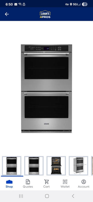 Maytag MOED6030LZ 30" 10 C.F. Double Wall Oven with Air Fry & Convection!.