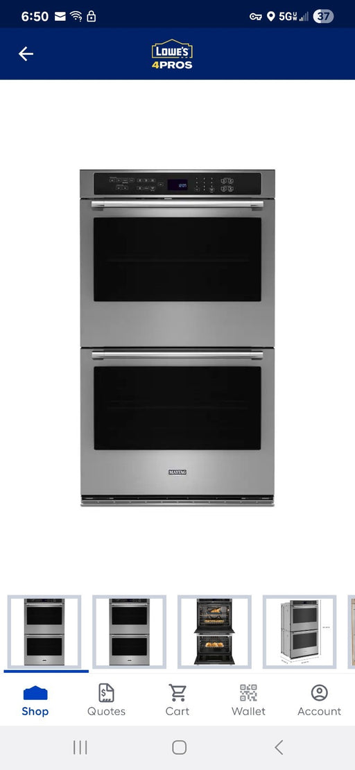 Maytag MOED6030LZ 30" 10 C.F. Double Wall Oven with Air Fry & Convection!.