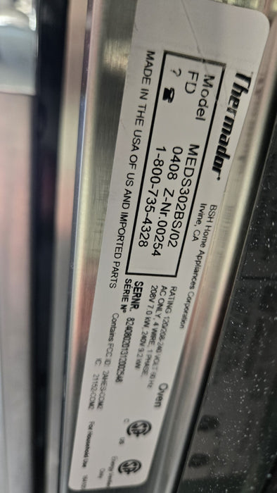 Thermador MEDS302BS 30" Masterpiece Series Double Steam Smart Electric Wall Oven