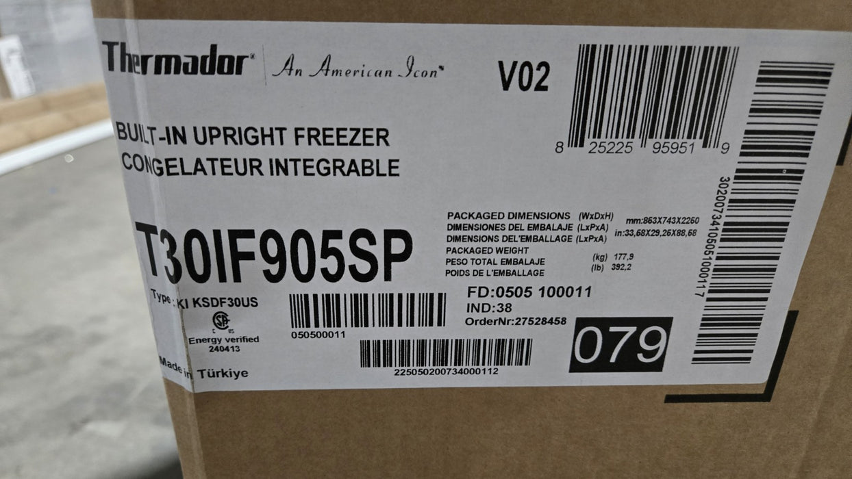 Thermador T30IF905SP Freedom Collection 30" Panel-Ready Built-In Freezer Column 