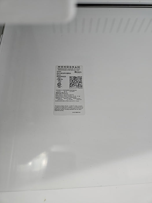 Monogram ZIC363IPVBRH 36" Panel Ready Integrated Bottom Freezer Refrigerator  