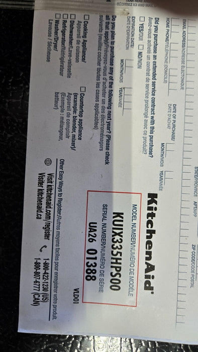 KitchenAid KUIX335HPS 15" Automatic Ice Maker w/ PrintShield Finish New Out Box