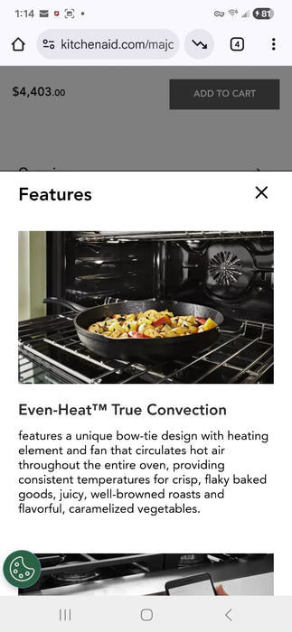 KitchenAid KFGC500JPA 30'' Smart Commercial-Style Gas Range 