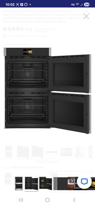 GE Profile PTD700RSNSS  30" Smart Convection Double Wall Oven Right Hinge New!
