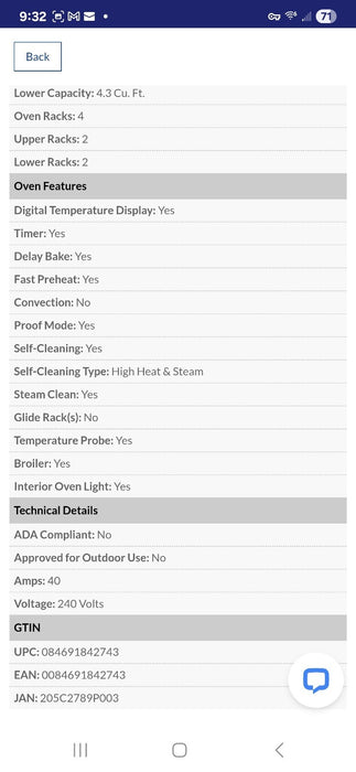 GE JKD3000SN3SS 27 Inch, Electric  Built-In Double Wall Oven